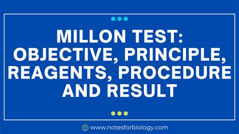 Millon’s Test: Objective, Principle, Procedure And Result .